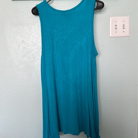 Lane Bryant Turquoise Embellished Tank Top Plus Size 14 16 Sleeveless Shirt - Picture 7 of 7